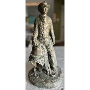 Daniel Monfort Original Western Hydrostone Sculpture Cowboy Hand Signed 1976